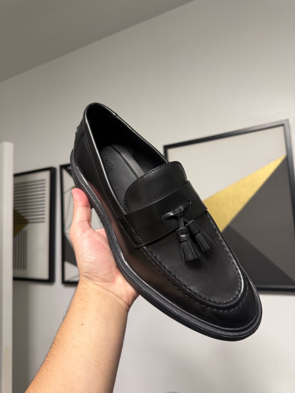 Zara Black Leather Tassel Oxfords - Men's Dress Shoes